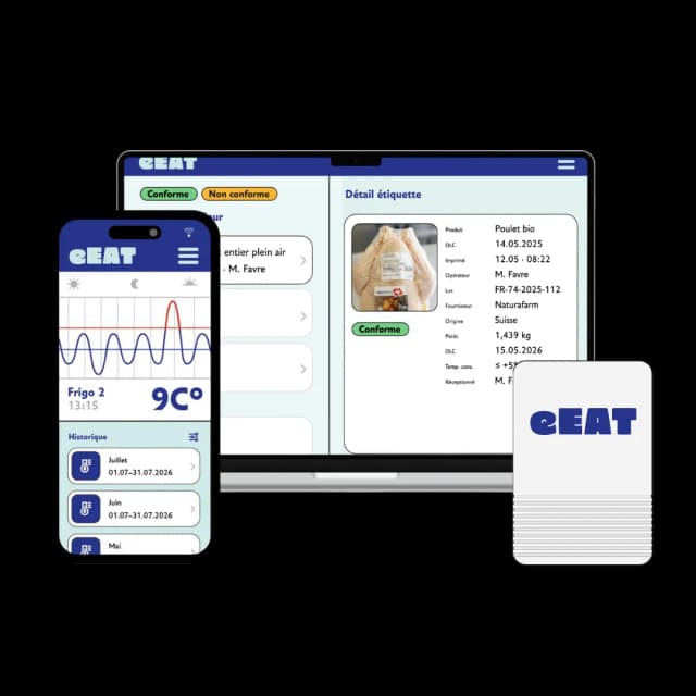 The eEAT HACCP application with connected temperature sensors