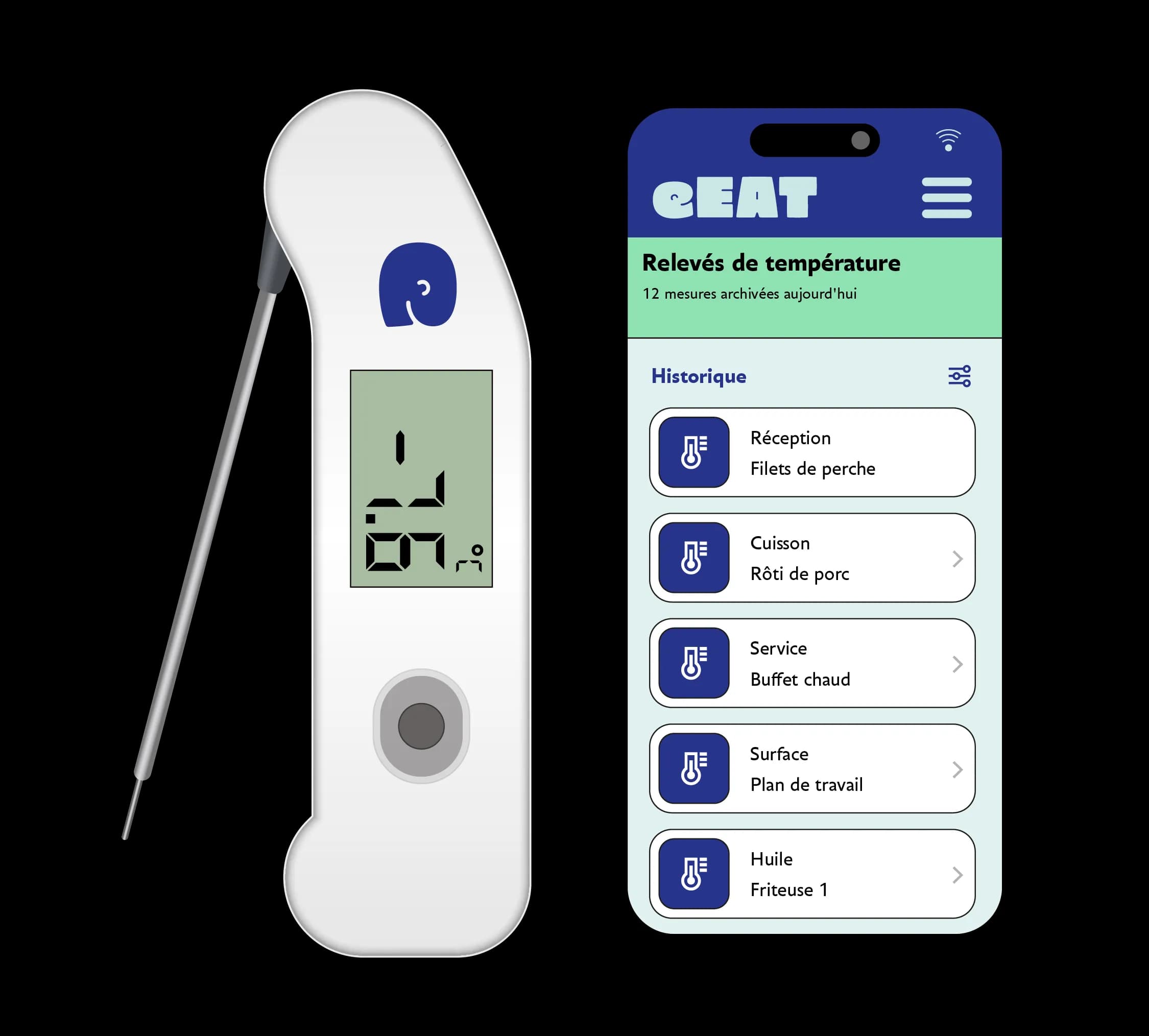 Le thermomètre Bluetooth de eEAT permet une mesure juste sans efforts